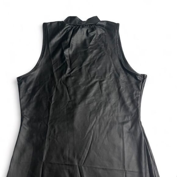 Leather Print Mock Neck Dress - Sleeveless Bodycon Style | Size L | New - Picture 9 of 13